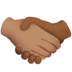 🫱🏽‍🫲🏾 handshake: medium skin tone, medium-dark skin tone display on Apple